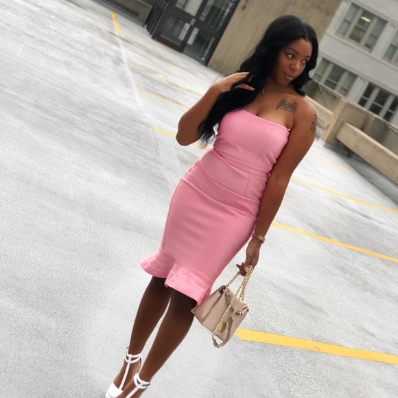 green bandage frill hem midi dress